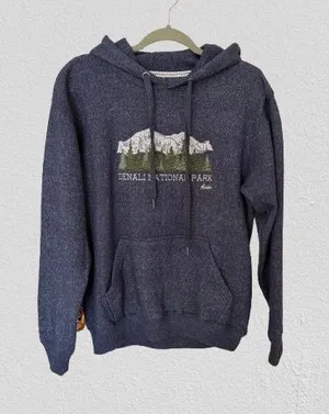 New Denali National Park Hoodie Woman’s Navy Blue Sweatshirt Outdoor, Sz S/M thumbnail 1