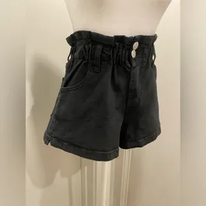 Target Black Stretchy Denim Elastic Waistband Paper Bag Shorts - XS thumbnail 10