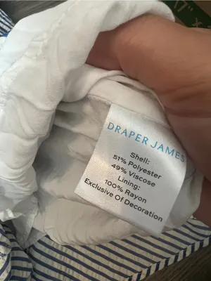 Draper James chevron Striped Square-Neck Midi Dress in Light Blue and White thumbnail 14