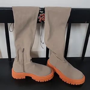 Free People Chase Second Skin Over The Knee Stretch Boot Taupe thumbnail 3