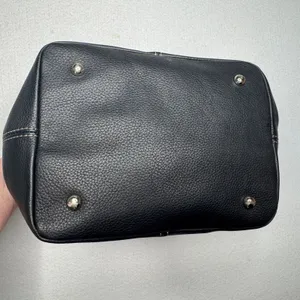 Tignanello Black Genuine Leather Satchel Handbag Buckle Top Handle Y2K thumbnail 9