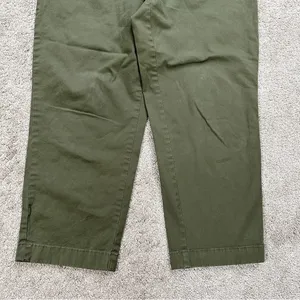 GAP Women’s Everyday Mid Rise Straight Up Khakis Pants in Army Jacket Green 10 thumbnail 6