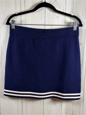 PINK‎ ROSE NWOT Navy Blue Knit Mini Skirt, Large thumbnail 4