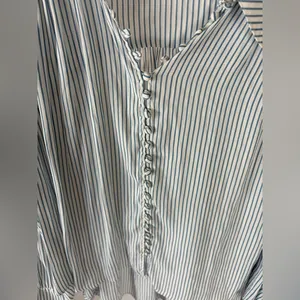 FREE PEOPLE Modern Muse Striped High Low Blouse Size Small Oversized EUC 631‎ thumbnail 3
