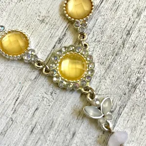 Vintage Avon silver tone yellow butterfly necklace thumbnail 5