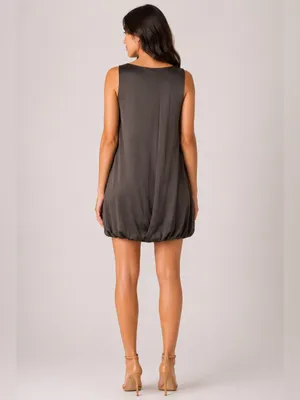 Brochu Walker Brown Silk Lined Sleeveless Bubble Hem Dress thumbnail 2