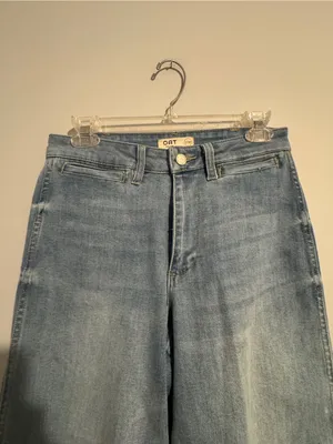 Oat New York Light Blue Wide-Leg Cropped Jeans thumbnail 4