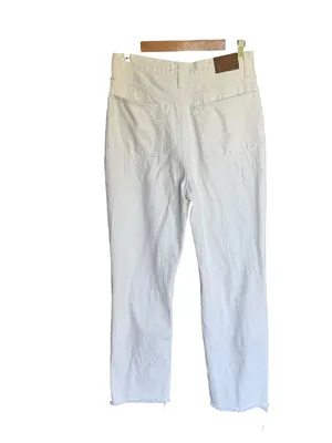 Madewell - Baggy Straight Jeans High Rise White 100% Cotton Sz 28 Tall thumbnail 5