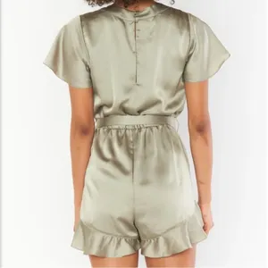 NWT Show Me Your Mumu Say I Do Satin Romper Small Green Bridal Wedding Feminine thumbnail 3