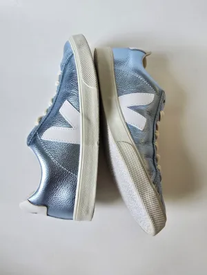 Veja Womens Esplar Low Sneakers Metallic Blue Lace Up size 6 thumbnail 6