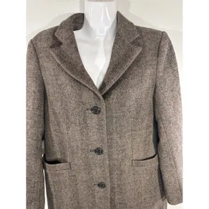 Lauren Ralph Lauren Herringbone Wool‎ Blend Coat Women's Size 6 Preppy Cozy thumbnail 4