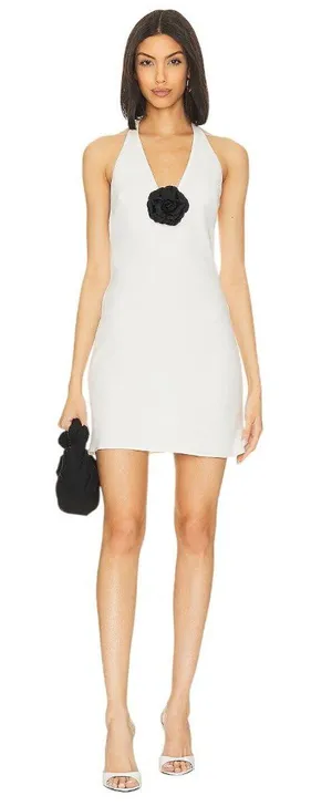 Amanda Uprichard Entela Dress in Ivory & Black Rose XSmall Womens Mini thumbnail 1