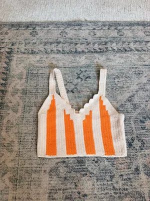 Sandro crochet orange cream crop tank top 0 thumbnail 9
