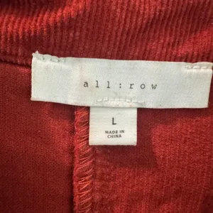 All Row Rust Red Corduroy Utility Jumpsuit Short Sleeve Zip Front PM1070 Large thumbnail 3