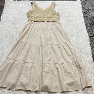 Versona Cream Tiered Midi Skirt Size S 100% Cottow thumbnail 12