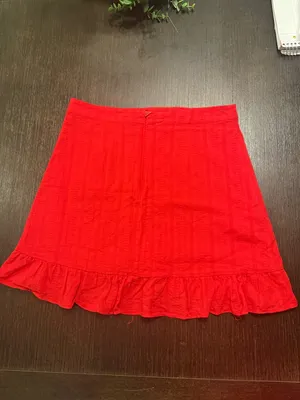 Sadie & Sage Bright Red Ruffle Wrap Mini Skort thumbnail 3