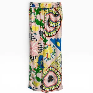 Anthropologie SET Pink Cactus Print Balloon Crop Top Wide‎ Leg Pants Set XS NWT thumbnail 9