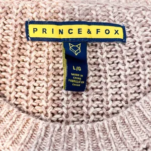 Prince & Fox Cable Knit‎ Lavender Sweater Size L thumbnail 5