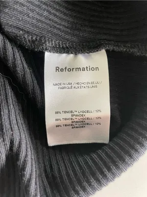 Reformation Paige Ribbed Knit Scoop Neck Long Sleeve Crop Top Black S thumbnail 5