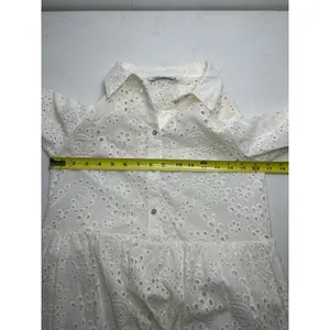 Zara Woman Zw Collection Cutwork Embroidery Eyelet Off White Dress Size S. thumbnail 6