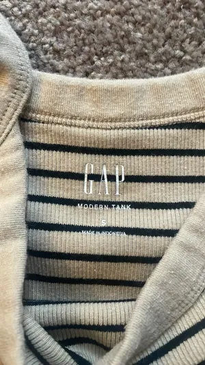 Gap Women’s Tank Top Stripes Black White S thumbnail 2