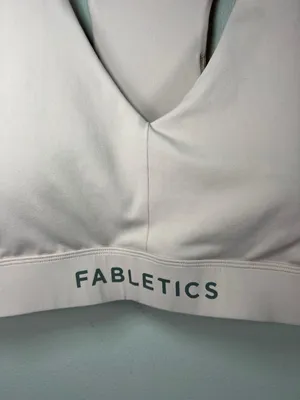 Fabletics On-The-Go Medium Impact Sports Bra Soft Shell Pink Padded Pocket Sz XL thumbnail 4
