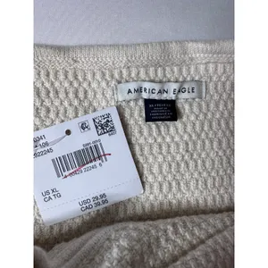 American Eagle Women XL Cream Crochet Strapless Tube Top Pointelle Cutout NEW thumbnail 4