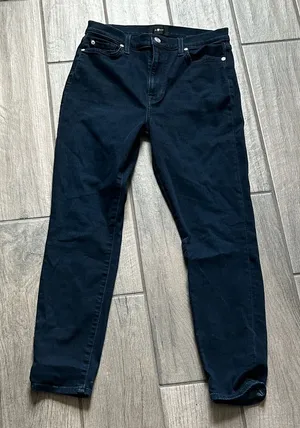 7 For All Mankind Women's Dark Blue Skinny Jeans thumbnail 1