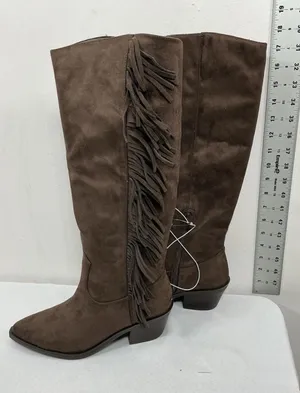 Womans New Universal Thread Patsy Knee High Western Style Boots Sz 8 Chocolate thumbnail 1
