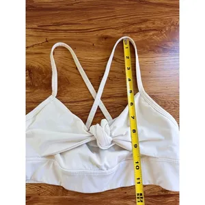 Alala Tie Front Sports Bra‎ Cream Off White Criss Cross Back Small thumbnail 6
