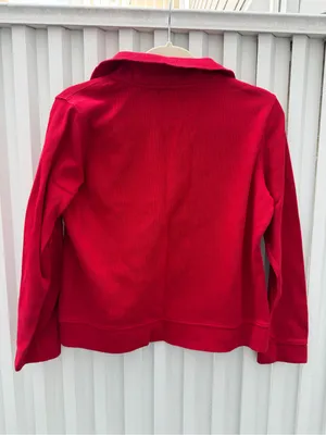 Lauren Ralph Lauren Red Gold Crest Quarter Zip Cotton Pullover M thumbnail 7