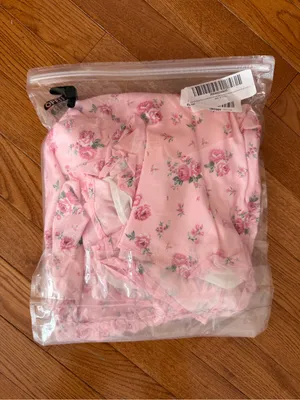 NWT Scarlet Darkness Floral Corset Sundress Pink Milkmaid Mini Dress Large thumbnail 10