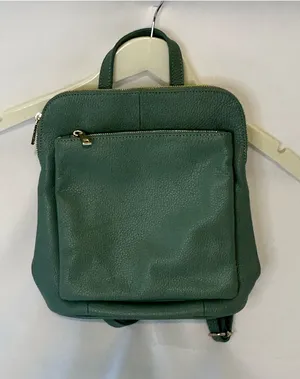 Borse in Pelle Pebbled green Leather Backpack Made In Italy nwt thumbnail 1