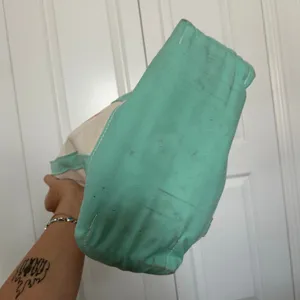 Vintage LL Bean canvas tote teal embroidered chaotic thumbnail 6