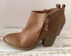 Leather Ankle Boots, Size 6 1/2 Brown thumbnail 3