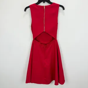 Lulus Just Us Red Skater Mini Dress Sleeveless A Line Backless Cutout XS NWT thumbnail 11