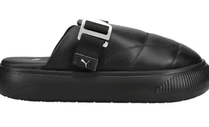 new‎ PUMA Womens Suede Mayu Platform Mules Sneakers Shoes Casual - Black thumbnail 1