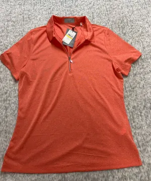 Callaway Womens Opti-Dri Quarter‎ Zip Golf Polo Shirt Firelight Heather Orange M thumbnail 1