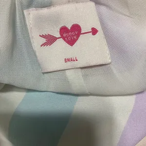 Buddy Love striped rainbow pastel pink swing mini dress small pride boho‎ summer thumbnail 3