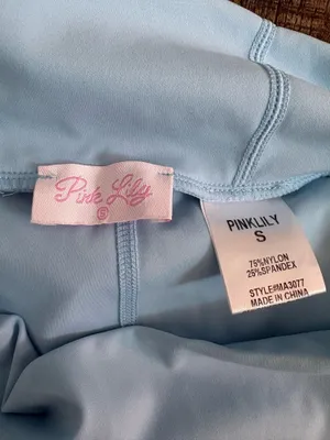 Pink Lily Blue Pleated Activewear Set thumbnail 3