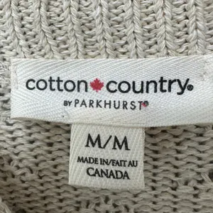 Cotton‎ Country Parkhurst Cotton Sweater Cream Maple Leaf Preppy Cabin Womens M thumbnail 4