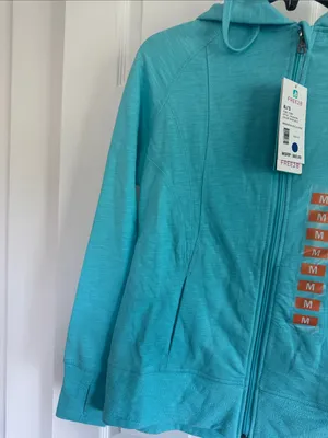 Free2B Lightweight Active Women's Sweatshirt-Beach Boucle Hoodie in Wave Blue thumbnail 5