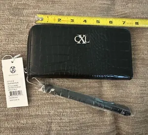 CLX by Christian Lacroix Kara Croco zip around wallet/wristlet thumbnail 1