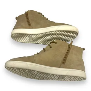 Susina Womens Ankle‎ Boots Sz 7.5 M Beige Suede Leather Lace Up Sneakers thumbnail 3