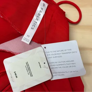 NWT Fabletics Satin Slip Midi Halter Dress Lace Up Back Red‎ Medium thumbnail 10