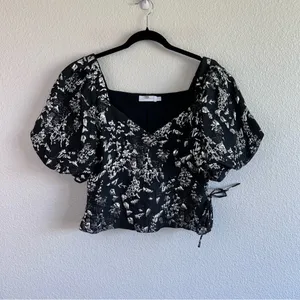Jonathan Simkhai Taylor Wrap‎ Top Metallic Black Size 12 thumbnail 2