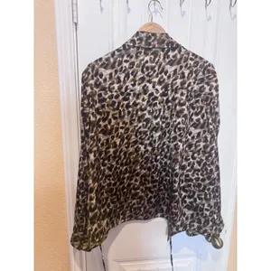 REBECCA MINKOFF Shirt Blouse Womens Size 3X Leopard Print Satin Button Up thumbnail 7
