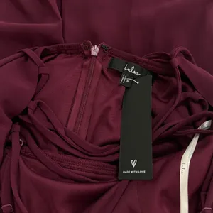 Lulus In Love Forever Plum Lace-Up High-Low Maxi Dress size S NWT thumbnail 7