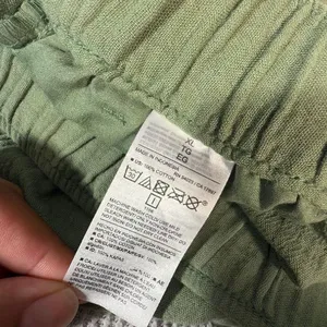 Old Navy XL Green Crinkle Gauze Wide Leg Crop Pants 100% Cotton Lagenlook Goblin thumbnail 12