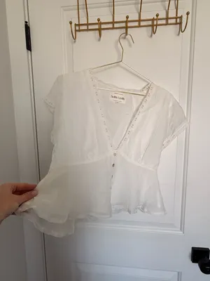 Selfie Leslie Azura Scalloped Lace Trim Peplum Top thumbnail 10